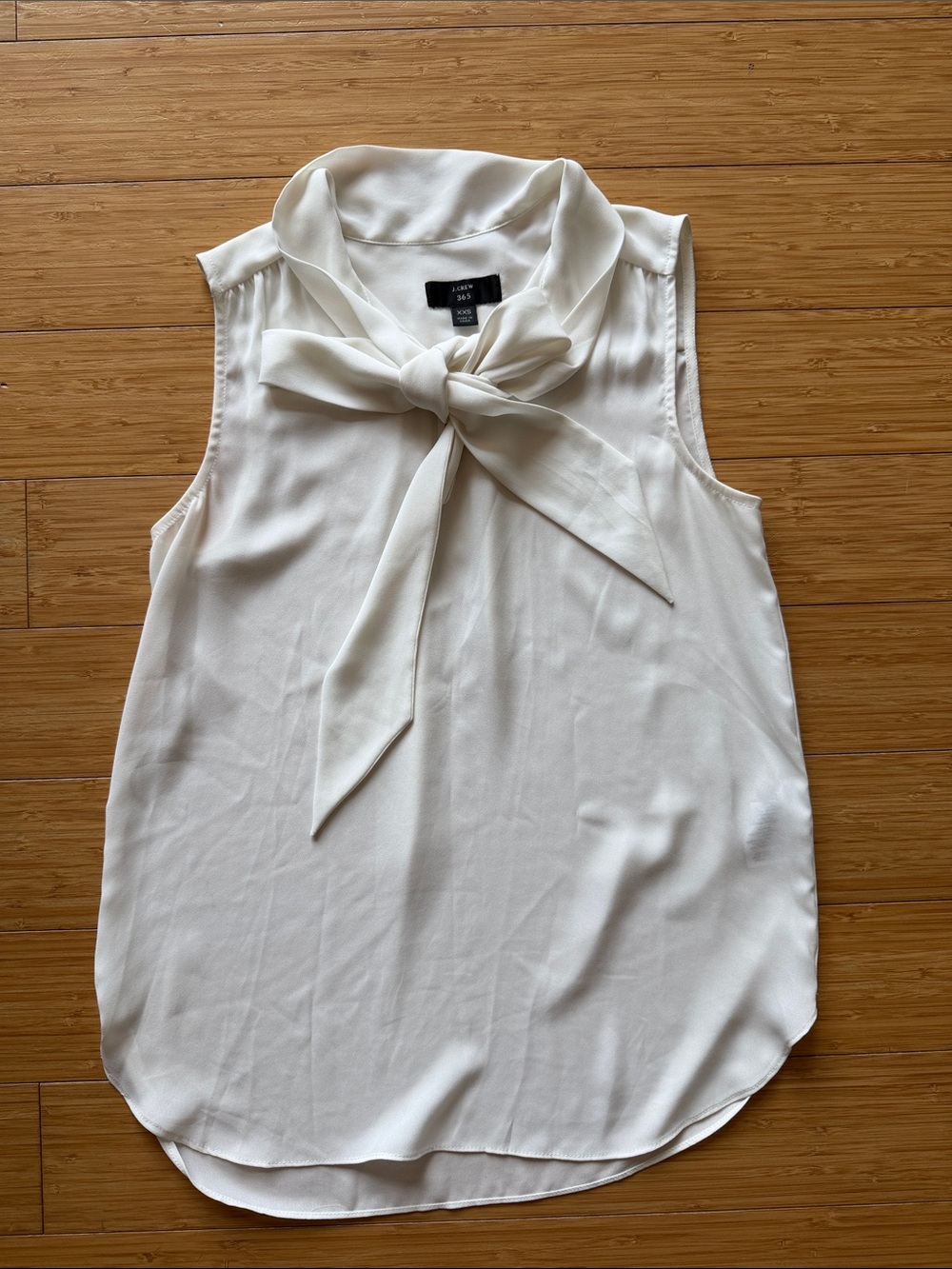 J. Crew Sheer White Tie-Neck Sleeveless Blouse